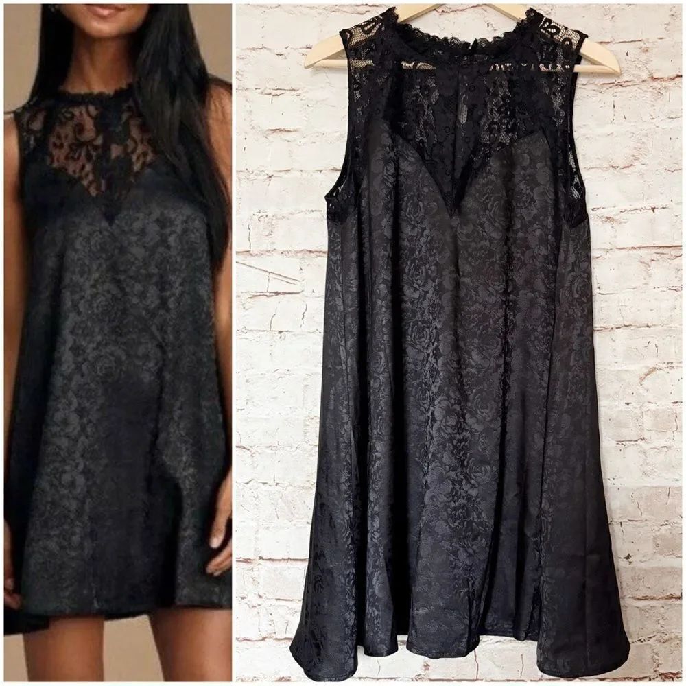 Lulu’s evidently in love satin lace shift dress
